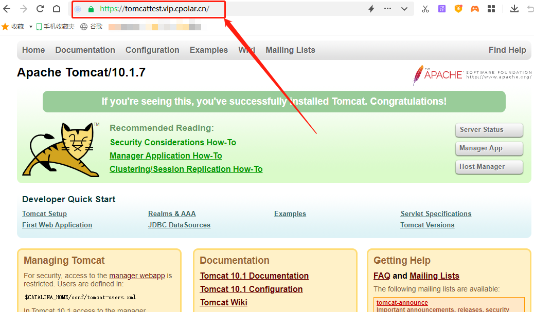 The lightweight open source server Tomcat is deployed locally and publishes web pages to the public network for remote access.
